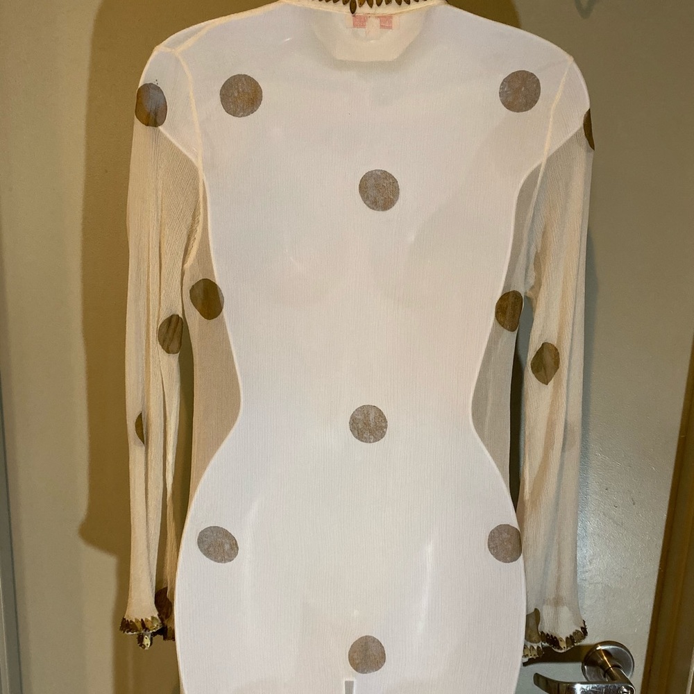 Lotus white and gold swim cover up S - Picture 3 of 4